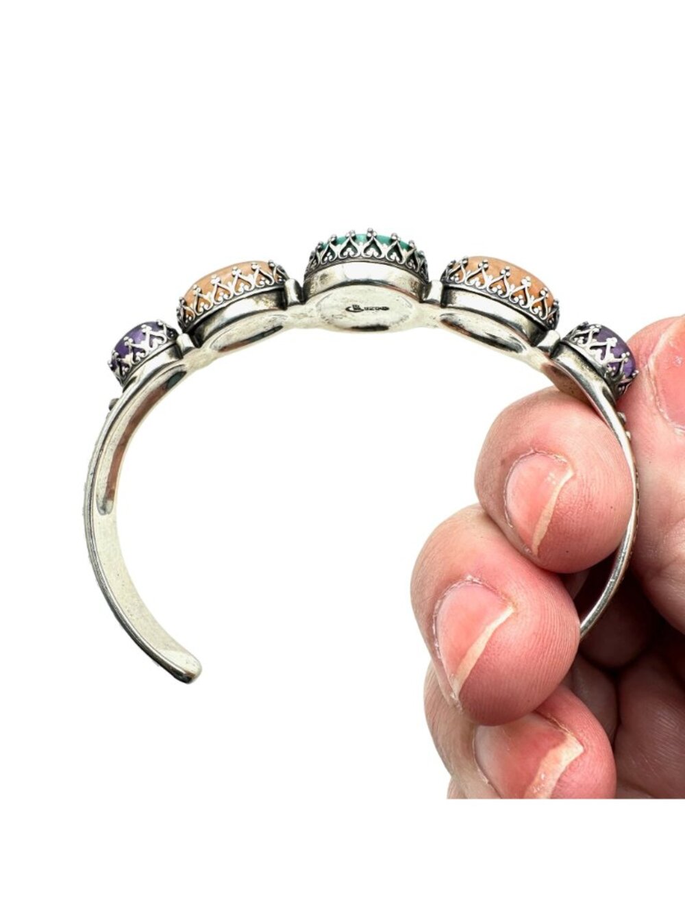 Carolyn Pollack Relios Womens Bracelet Sterling Silver Multi Gemstone Cuff - Picture 2 of 7